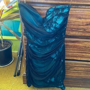 Blue and black dress